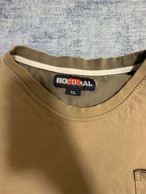 Bocomal Men's Brown Long Sleeve Pocket T-Shirt Size XL FR Flame Resistant